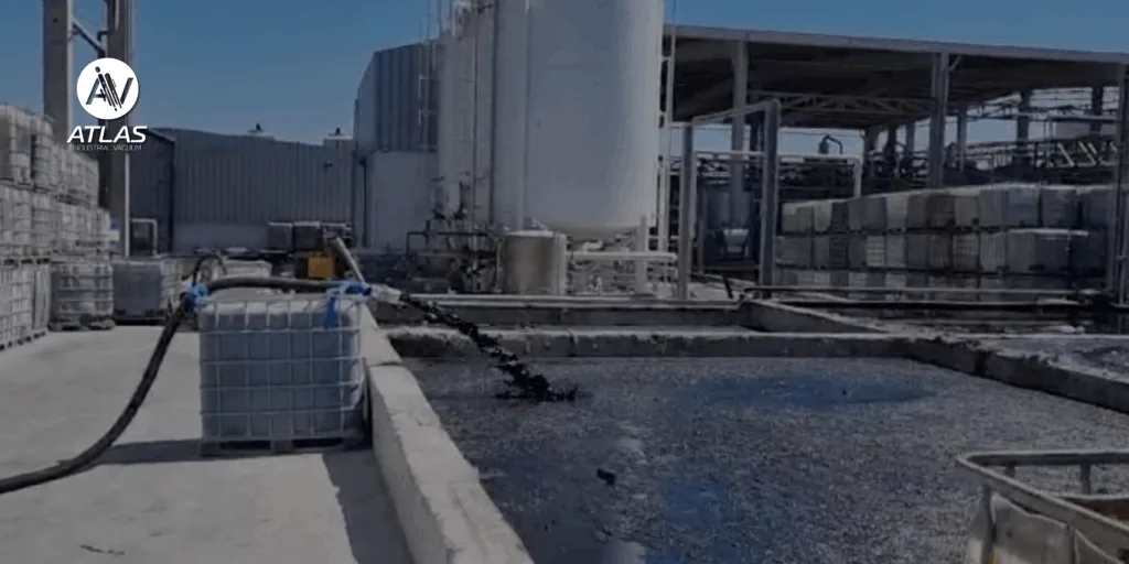 Maritime vacuum pump removing sludge from vessel bilge